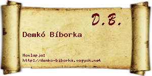 Demkó Bíborka névjegykártya