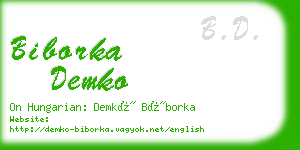 biborka demko business card